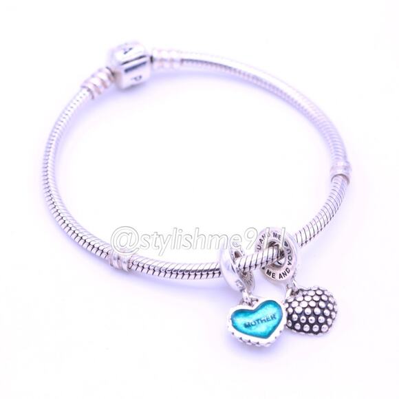 Authentic PANDORA Retired Piece of My Heart Mother / Son Charms - Picture 7 of 11